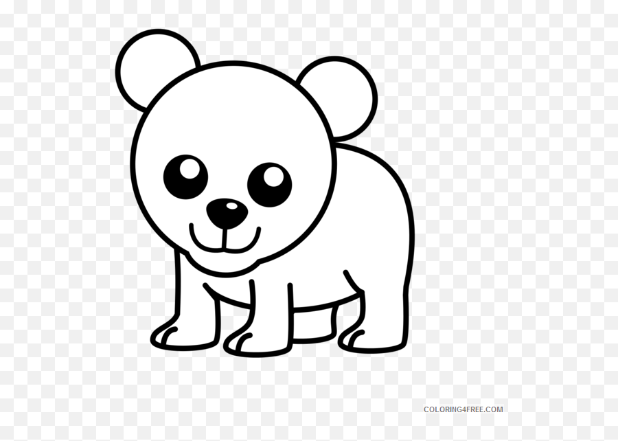 Polar Bear Coloring Pages Polar Bear Black And Printable - Cute Coloring Pages Polar Bear Emoji,Polar Bear Emoji