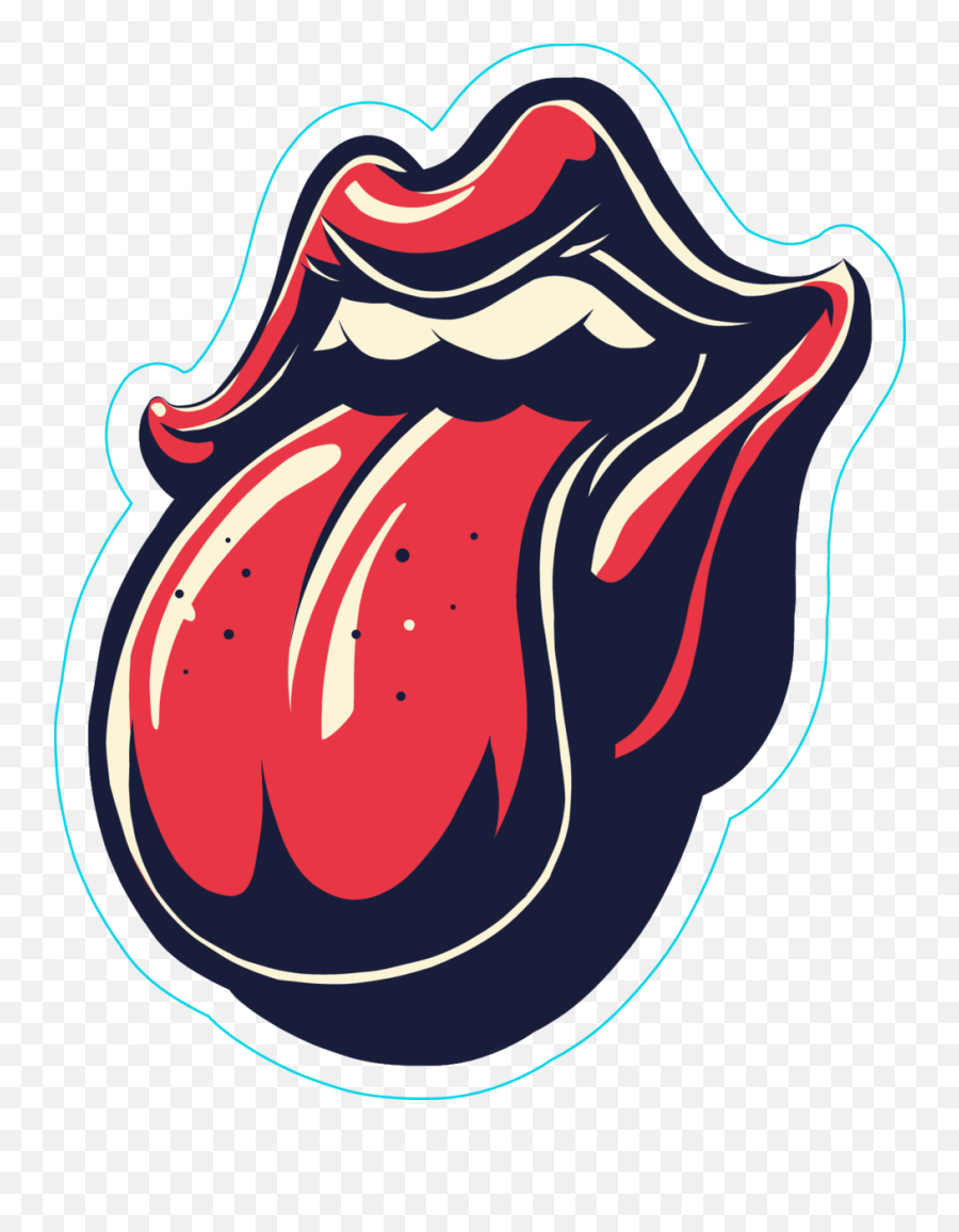 Lips And Licking Tongue Illustration Sticker - Licking Logo The Rolling ...