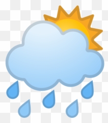 Sun Behind Rain Cloud Emoji - Cartoon And