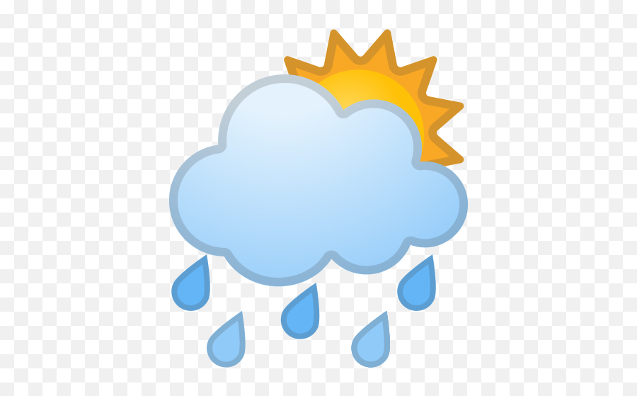 Sun Behind Rain Cloud Emoji - Cartoon Rain And Sun,Sun Emoji