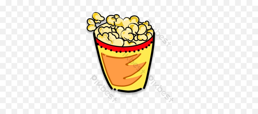 Watercolor Painted Popcorn Circus - Happy Emoji,Emoticon Eating Popcorn
