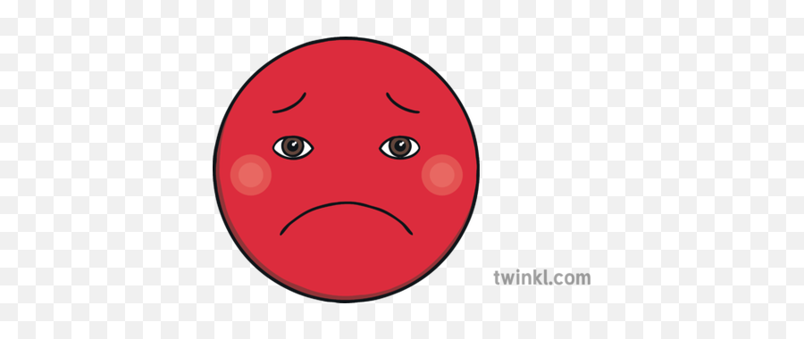 Red Sad Face Emoji Sen Illustration - Red Sad Emoji Face,Sad Face Emoji