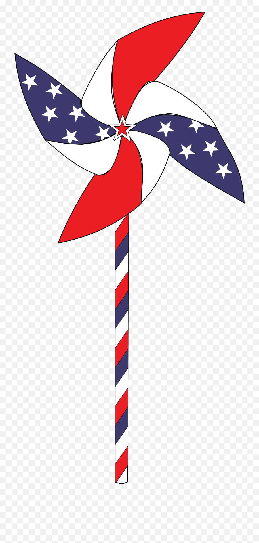 Free Clipart Of A Patriotic Usa Pinwheel - Patriotic Clipart Emoji,Fourth Of July Emoji