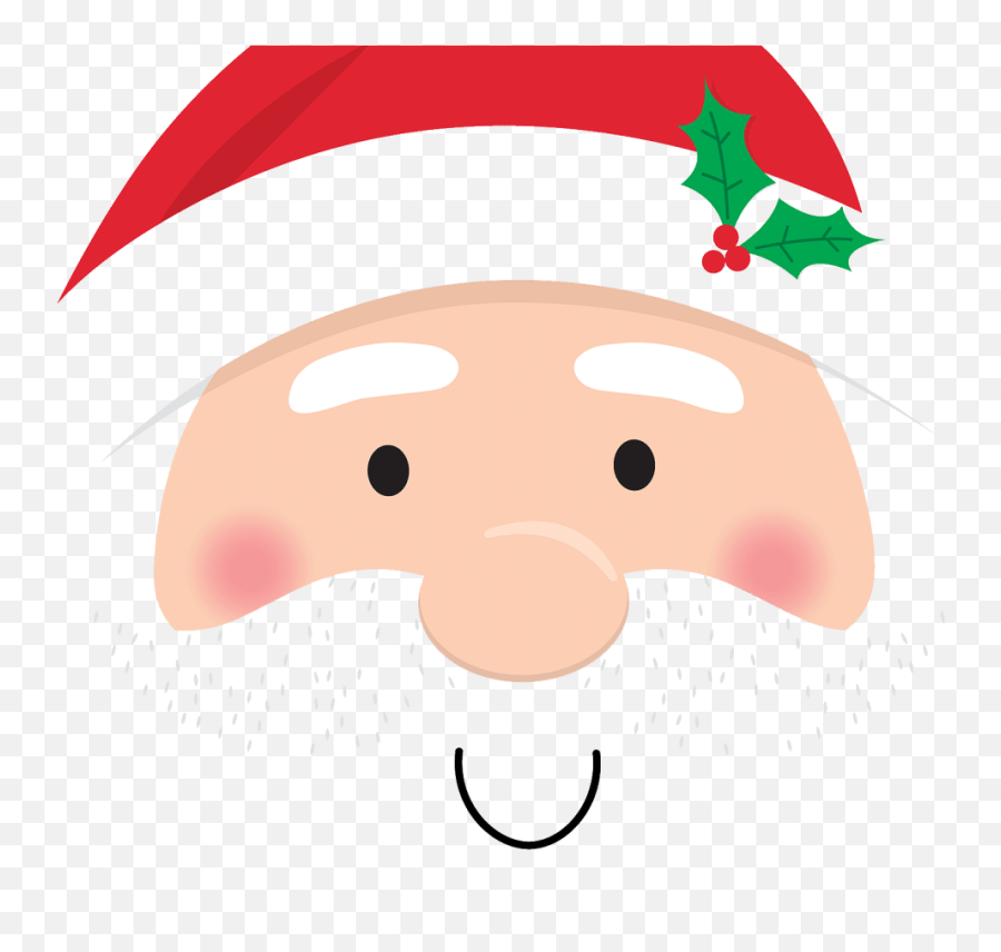 Free U0026 Cute Santa Face Clipart For Your Holiday Decorations - Transparent Cute Santa Face Clipart Emoji,Emoji Faces Printables