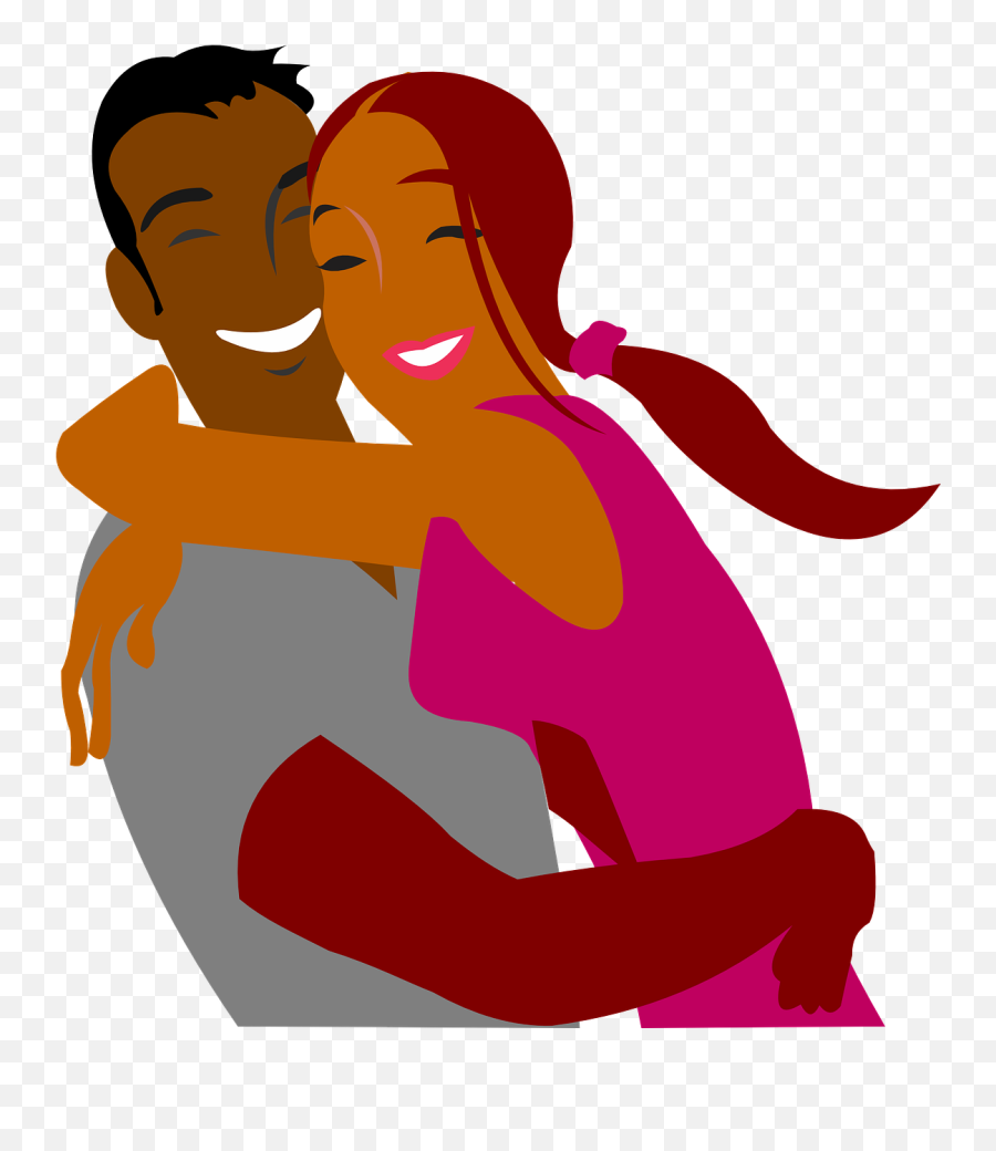 Fun Romantic Hug Cliaprt Transparent - Black Couples Clipart Emoji,Emoji Hugs