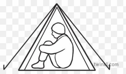 Tent Homelessness Emoji Newsroom Ks2 Black And White Rgb - Line Art