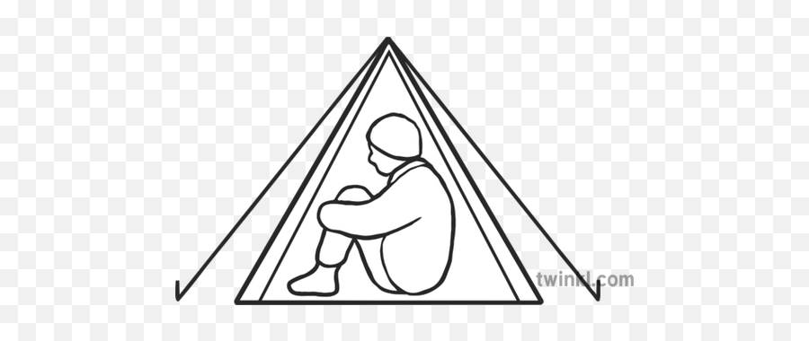 Tent Homelessness Emoji Newsroom Ks2 Black And White Rgb - Line Art,Twin Emoji