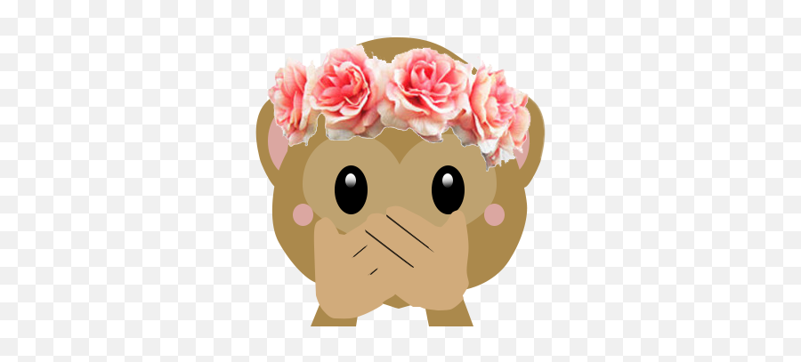 Monkey Emoji With Flower Crown Png Picture - Flower Crown Transparent Background,Flower Girl Emoji