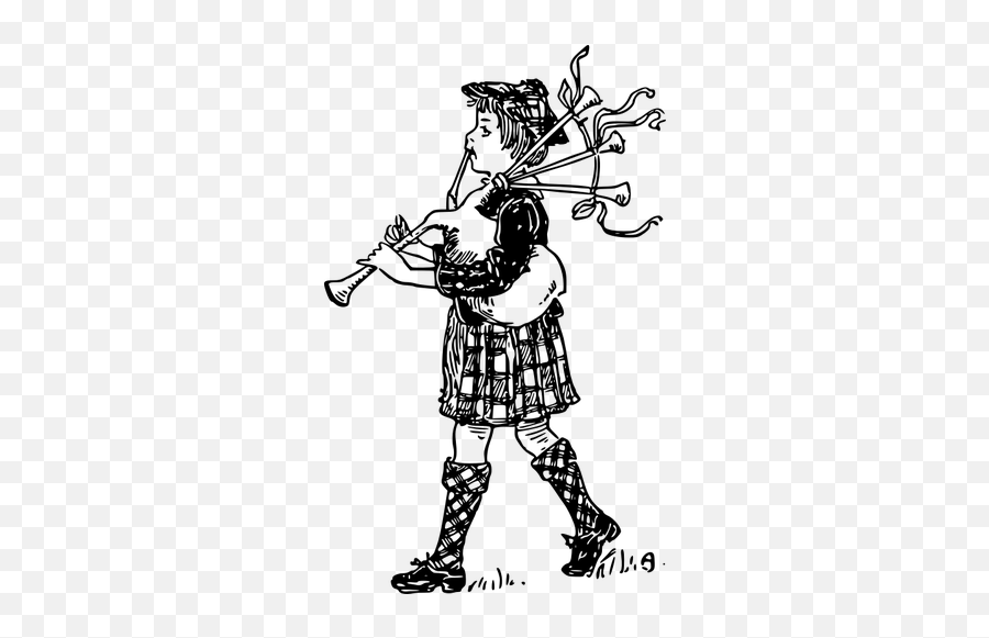 Boy With Bagpipes - Play Bagpipes Clipart Black And White Emoji,Question Emoji