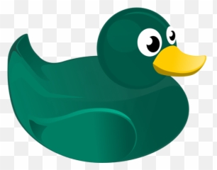 Rubber Duck Vector Drawing - Green Clip Art Emoji