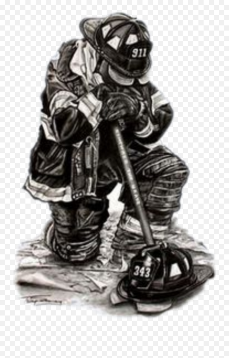 Firefighter Kneel - Dibujos De Bomberos Voluntarios Emoji,Firefighter Emoji
