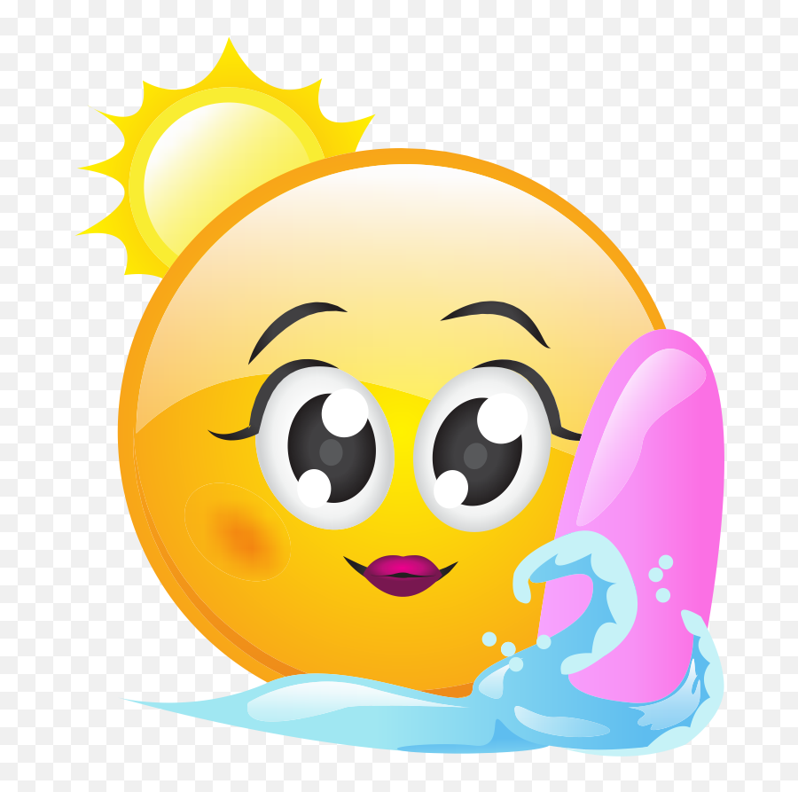 Surfing Girl Emoji Decal - Active Emojis,Surfing Emoji