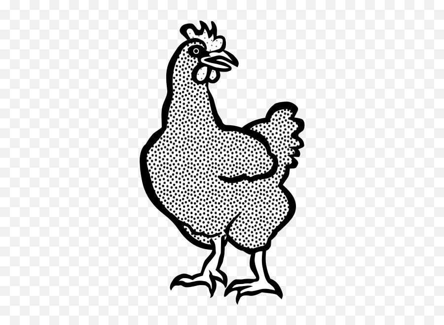 Coloring Book Image Of A Hen - Kind Of Chicken Clipart Black And White Emoji,Rooster Emoji