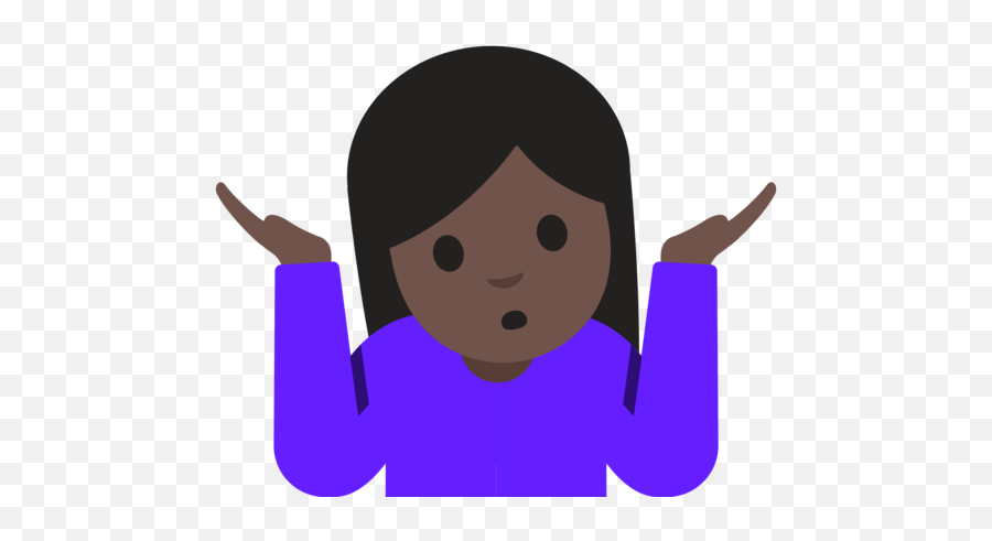 Dark Skin Tone Emoji - Animated Picture Shoulder Shrug,Girl Shrugging Emoji