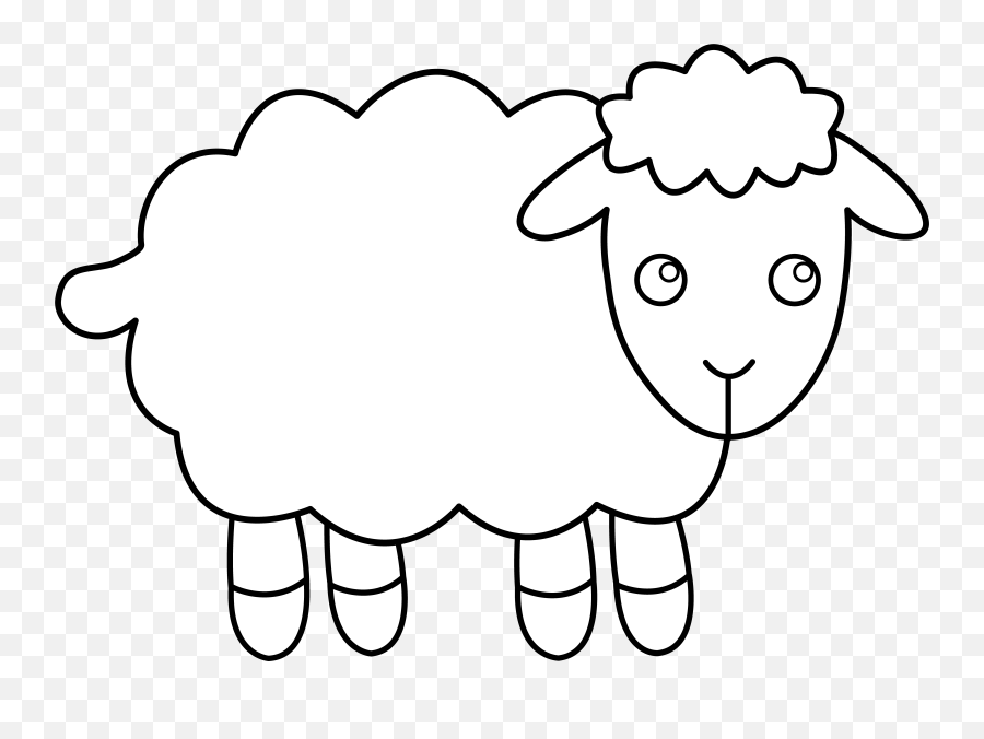 Sheep Clipart Black And White Outline - Clip Art Black And White Sheep Emoji,Sheep Emoji