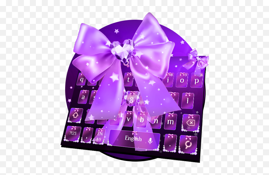 Starry Purple Bow Keyboard - Bow Emoji,Purple Ribbon Emoji