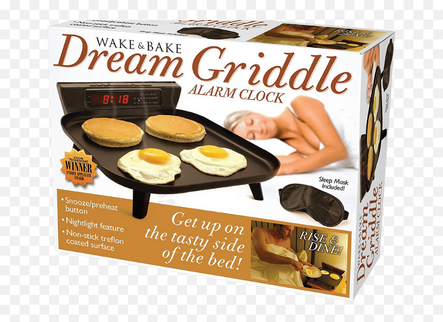 The Wake U0026 Bake Griddle Alarm Clock - Prank Pack Gift Box Emoji,Yogurt Cup Emoji