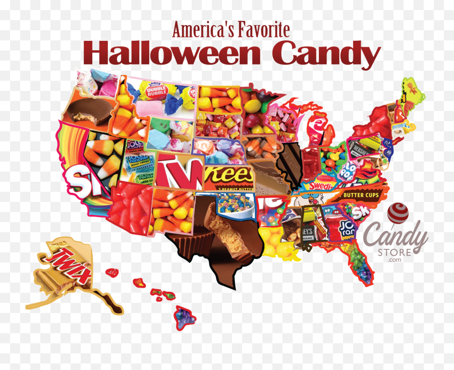Worst Candies For Halloween - Favorite Halloween Candy By State 2018 Emoji,Christmas Text Emoticons