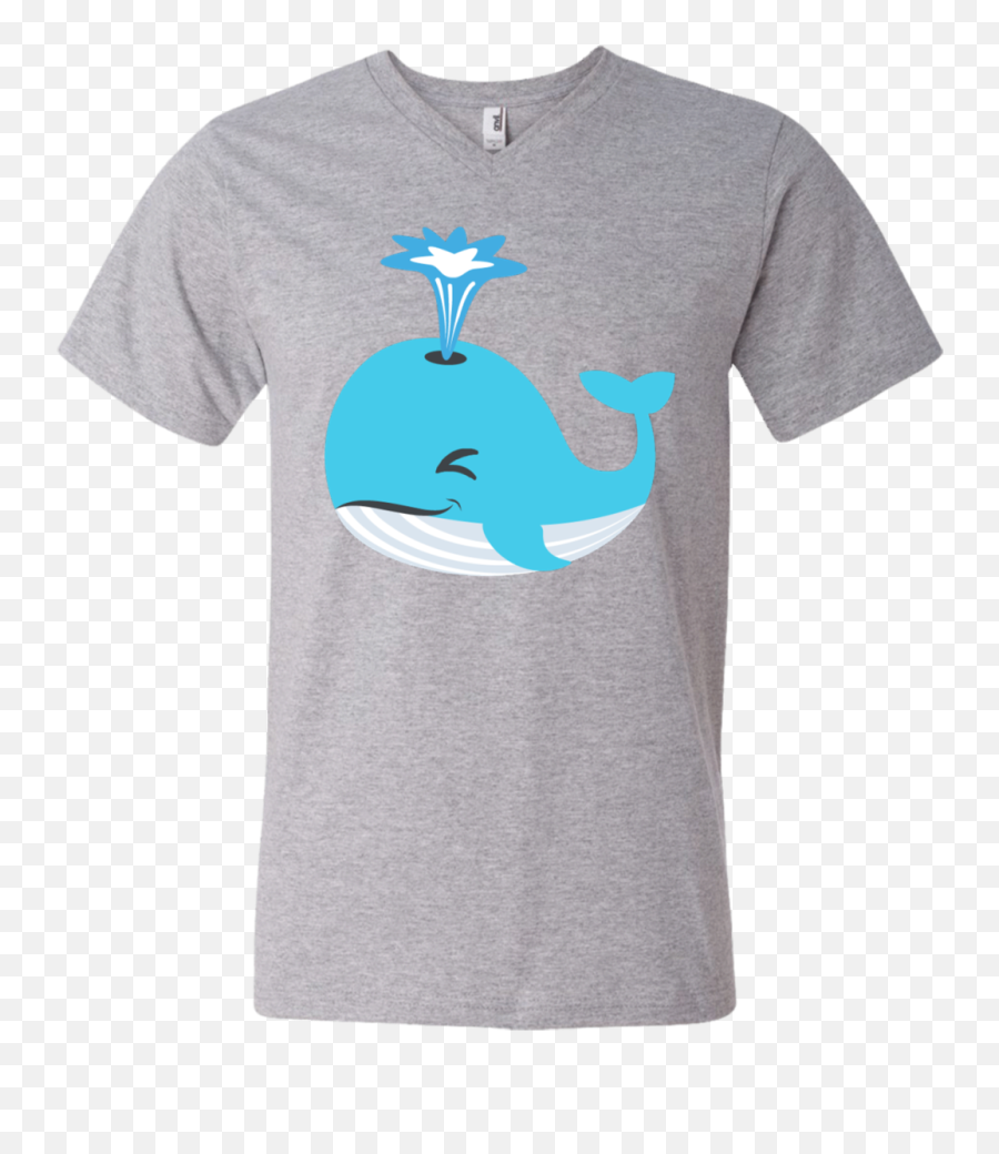 Whale Blow Hole Spray Emoji Mens V - Badminton Printed T Shirts,Spray Emoji