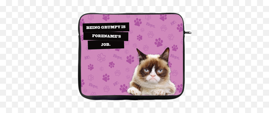 Official Personalised Grumpy Cat Emoji - Laptop Sleeves Cat,Grumpy Emoji