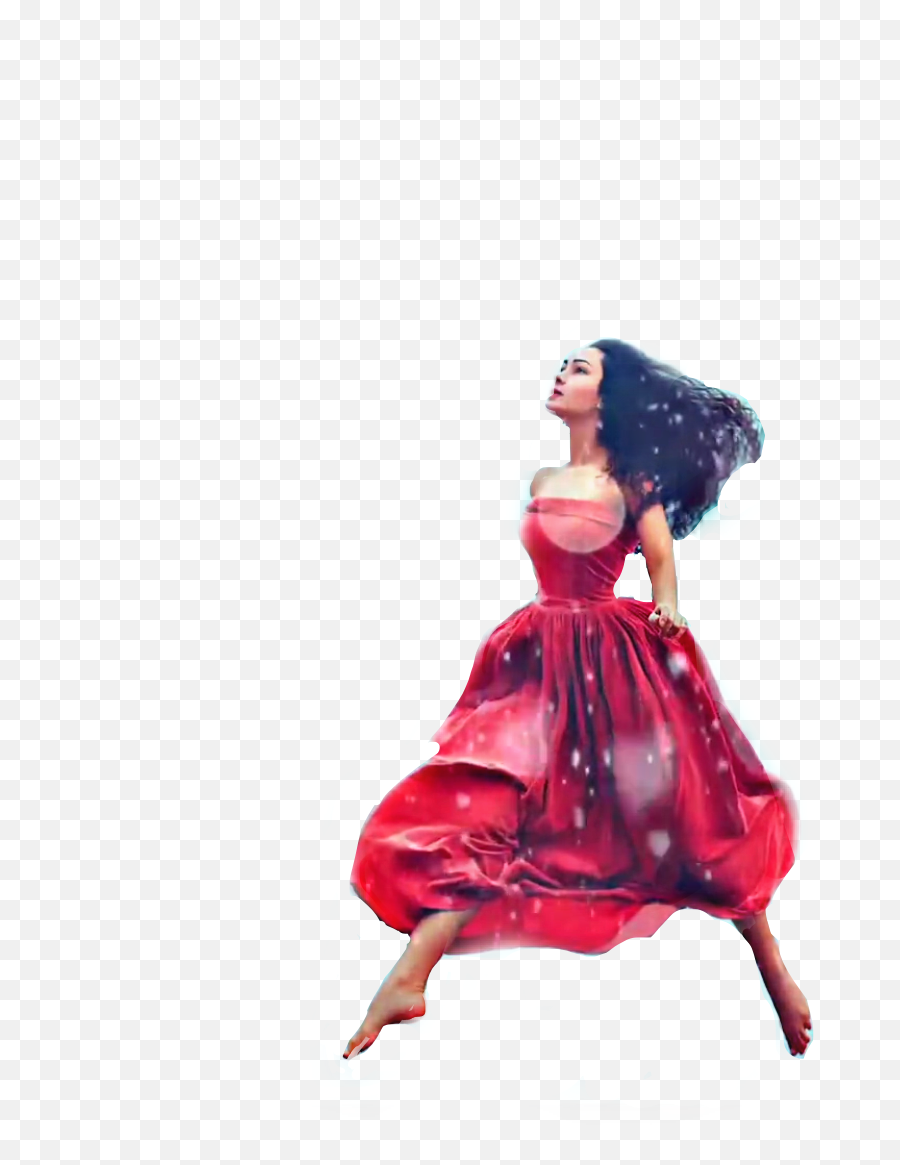 Jumping Lady Female Gal Girl Woman Red - Illustration Emoji,Girl In Red Dress Emoji