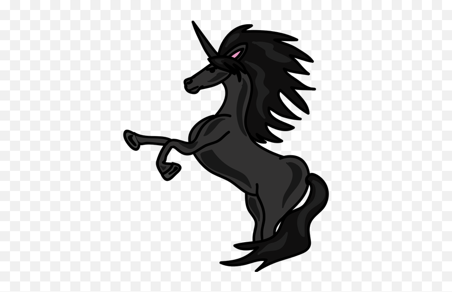 Unicorn In Black - Black Unicorn Horse Clipart Emoji,Black Panther Emoji