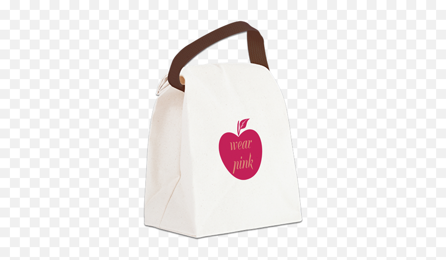 Cute Wear Pink Apple Canvas Lunch Bag - Lunchbox Emoji,Emoji Lunch Bag