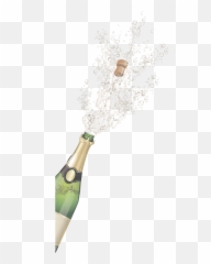 Free Champagne Transparent Png - Bottle Popping Emoji
