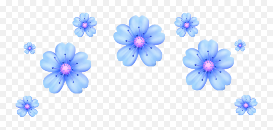 Crown Emoji Blue Sticker - Pink Aesthetic Emojis Png,Cherry Blossom Emoticon