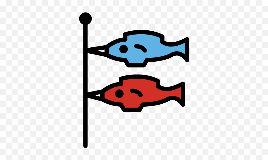 Carp Streamer Emoji - Clip Art,Party Streamer Emoji