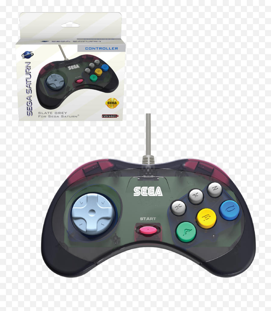 Black Retro - Bit Official Sega Saturn Controller Pad For Sega Retro Bit Saturn Usb Emoji,Saturn Emoji