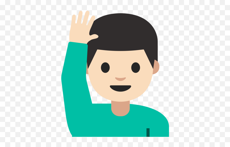 Light Skin Tone Emoji - Emoji Png Kids,Man Raising Hand Emoji