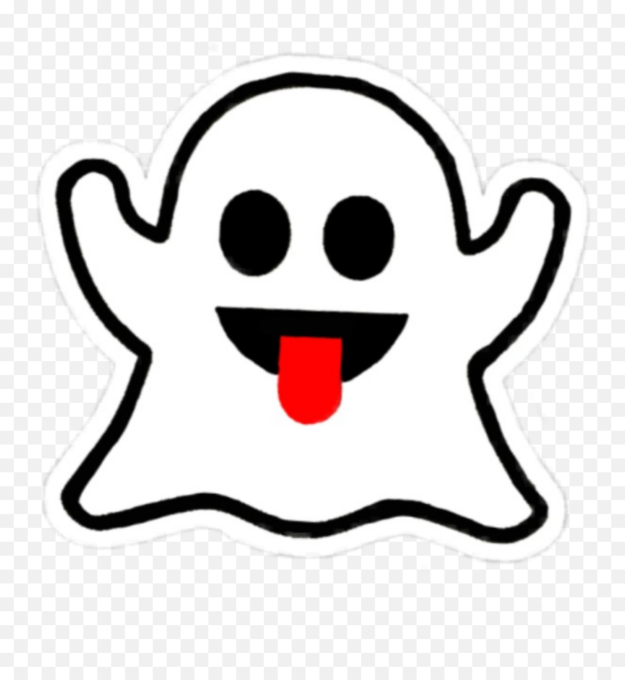 Boo Ghost Cute White Kawaii Sticker - Snapchat Logo Whit And Black Emoji,Snapchat Emoji Ghost