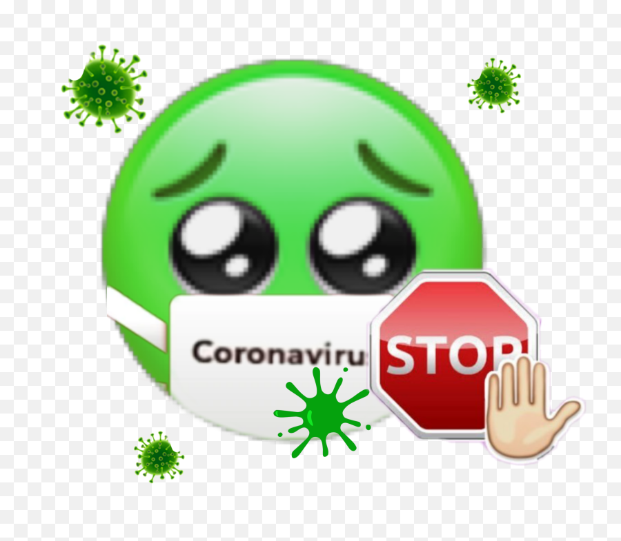 Coronavirus Emojisticker Sticker By Antokarolista914 - Happy,Stop Sign Emoticon
