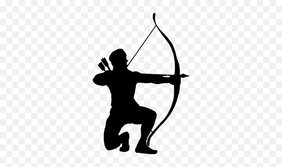Bowhunting Bow And Arrow Clip Art - Bow And Arrow Silhouette Emoji,Archery Emoji