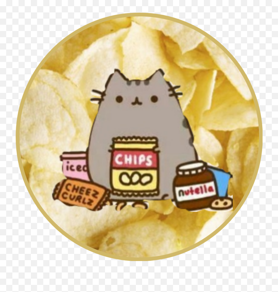 Pusheen Cat Eating Potato Chips In A - Pusheen Eating Potato Chips Emoji,Potato Chip Emoji