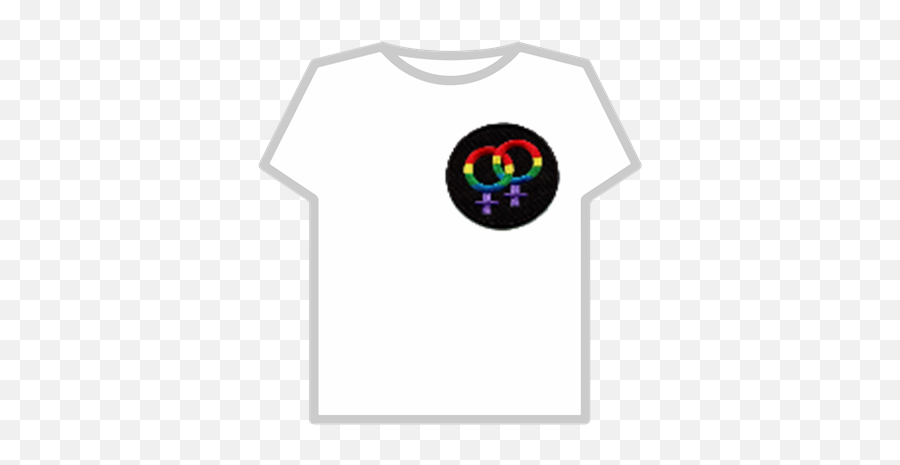 Lesbian Rainbow Symbol Black Patch Lgbt - Roblox T Shirt Robot Emoji,Lesbian Emoji