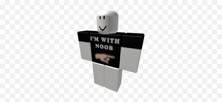 Im With Noob - Black Shirt Short Roblox Emoji,Finger Guns Emoticon