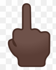 Dark Skin Tone Emoji - Big Black Middle Finger