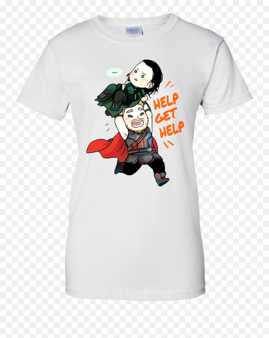 To9528a Marvel Thor Anime T Shirt Hot Topic Exclusive - Thor Loki Get Help Cartoon Emoji,Emoji Blouse