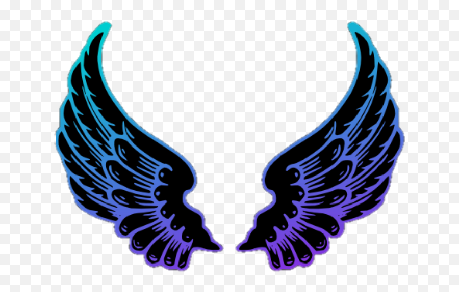 Angelwings Wings Purple Blue - Neon Colour Angel Wings Neon Wings Png Picsart Emoji,Angel Wings Emoji