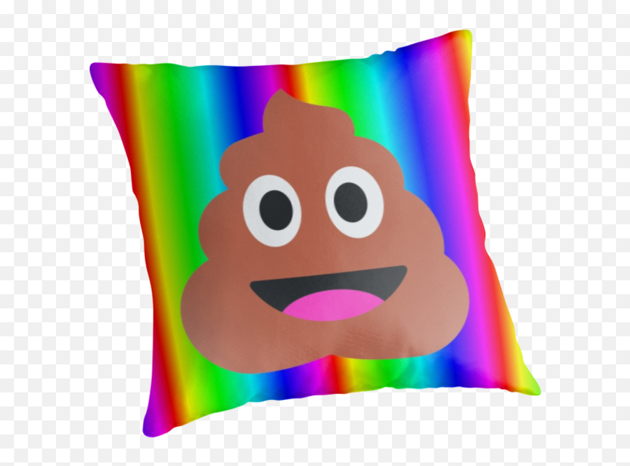 Rainbow Poop Emoji By Gossiprag - Cushion,Pooping Emoji