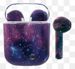 Purple And Blue Earbuds - Bluetooth Earbuds Purple Emoji,Nebula Emoji