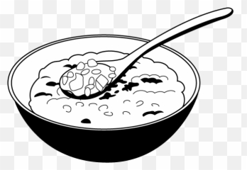 Rice Emoji Transparent Png Clipart - Clip Art Black And White Porridge,Emoji Rice With Black Square