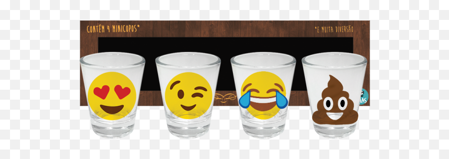 Copo Shot Kit Com 4 Unid - Copo Emoji,Shot Emoji