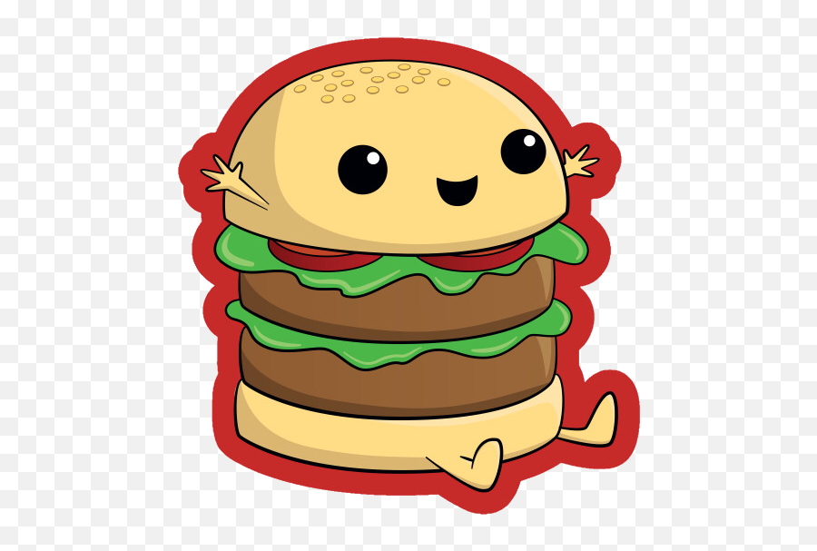 Burger Cute Kawaii Freetoedit - Cartoon Burger Emoji,Hamburger Emoticon