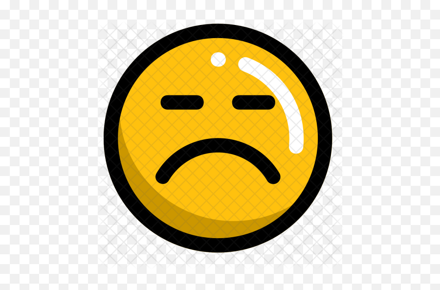 Sad Emoji Icon Of Colored Outline Style - Circle,100 Emoji Sign