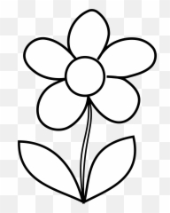 Flower Clipart Bw - Black And White Png Emoji