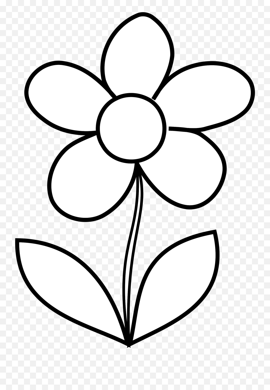 Flower Clipart Bw - Flower Clipart Black And White Png Emoji,Black And White Flower Emoji