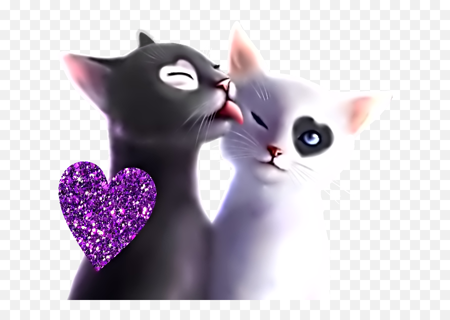 Petsandanimals Cats Love Kiss Sweet Catsticker Ftecats - Cute Wallpaper Cat Drawing Emoji,Cat Kiss Emoji